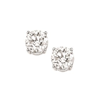 Diamond Stud Earrings in 18K White Gold (3/8 ct. tw.) I1/I2 - G/H