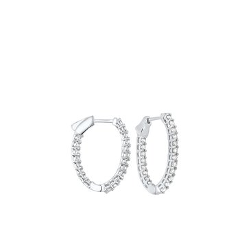 In-Out Diamond Hoop Earrings in 14K White Gold (1 ct. tw.) I2/I3 - H/K