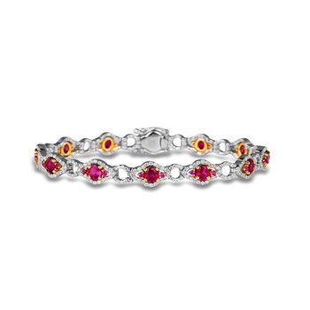 Stunning Ruby and Diamond Encrusted Bracelet