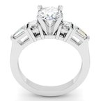 Baguette & Round Diamond Engagement Ring