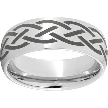 Serinium® Domed Band with a Braid Laser Engraving