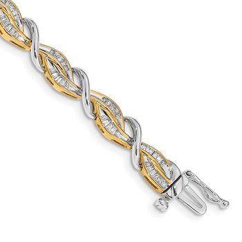 14k Two-tone Diamond Bracelet