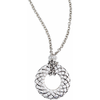 Alisa VHN 994 D Sterling Flat Traversa Circle with Diamond Rondelle at Top Necklace VHN 994 D