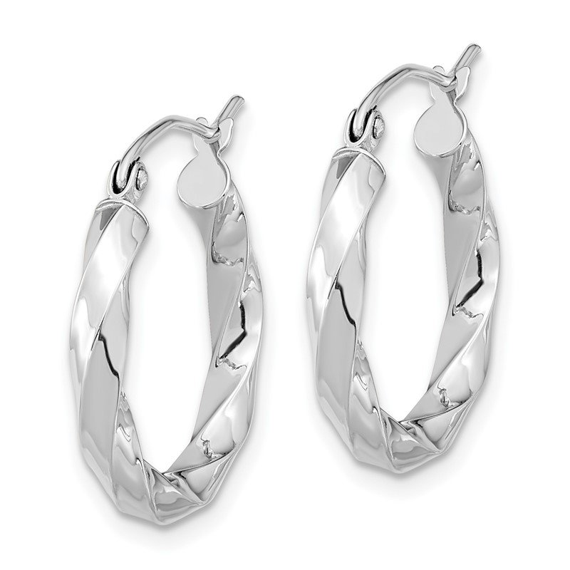 Finejewelers 14k White Gold 3mm Twisted Hoop Earrings 