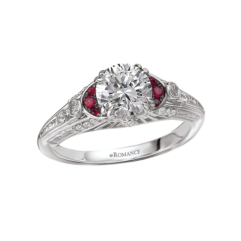 Romance Ruby and Diamond Semi-Mount Ring