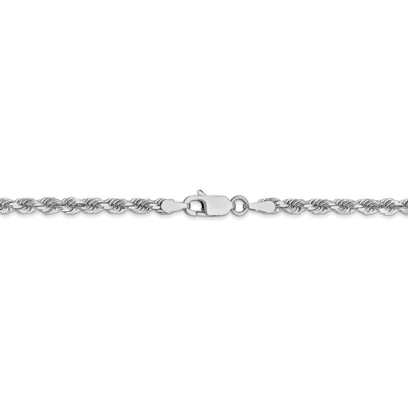 Details about   Leslie's Real 14kt White Gold 2mm Diamond-Cut Rope Chain; 7 inch; Lobster Clasp