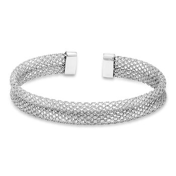 Sterling silver mesh cuff bracelet
