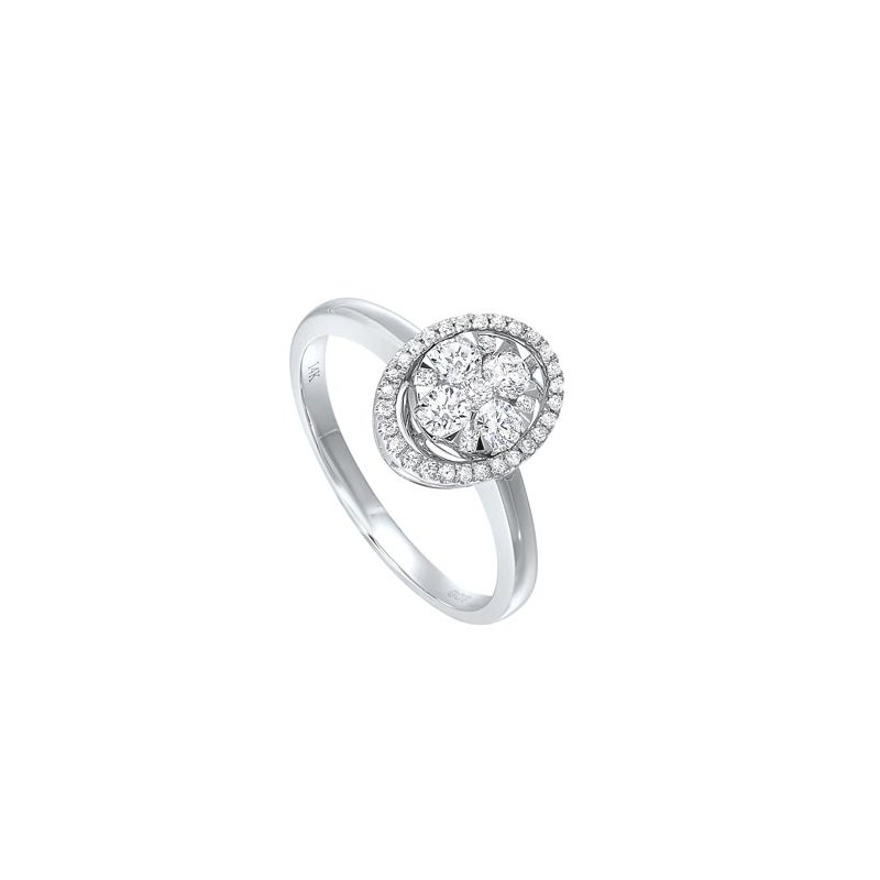 Oval Diamond Halo Ring in 14K White Gold (1/2 ct. tw.)