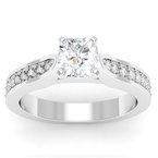 Cathedral Pave Diamond Engagement Ring