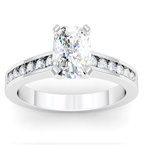 Channel Set Round Cut Diamond Engagement Ring
