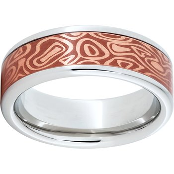 Serinium® Pipe Cut Band with Copper Inlay and Journey Laser Engraving