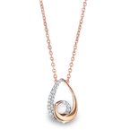 Two-tone gold, pear-shape diamond necklace with accent diamonds