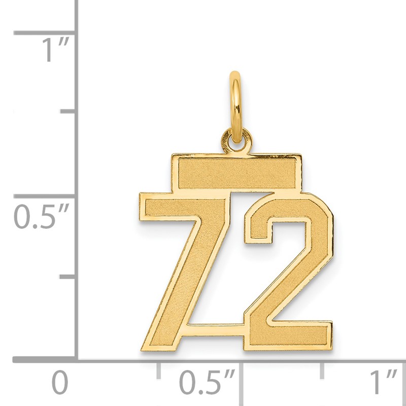 14k White Gold Medium Satin Number 0 Charm Pendant