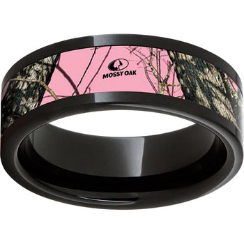 Black Diamond Ceramic™ Pipe Cut Band with Mossy Oak® Pink Break-Up Inlay