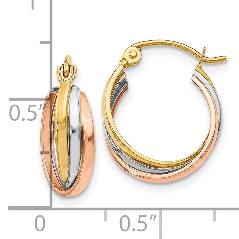 FB Jewels Leslie's 10K Yellow Gold Polished Hinged Hoop Earrings 