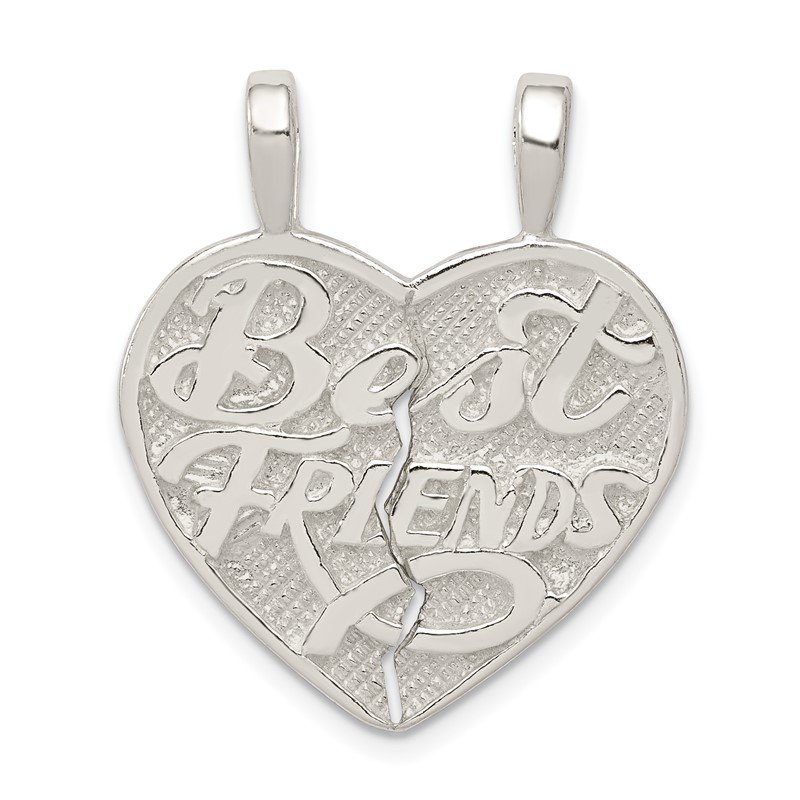 Sterling Silver Best Friends 2-Piece Break Apart Heart Charm 