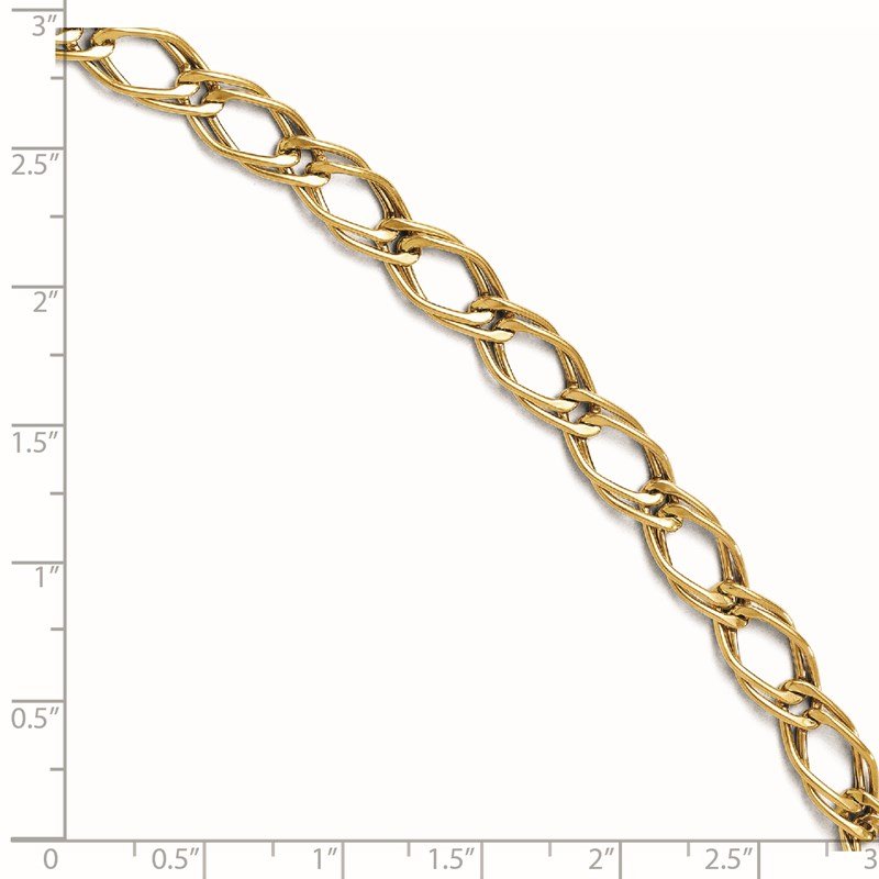 Beautiful 14k White Gold 7in Polished Fancy Link Bracelet 