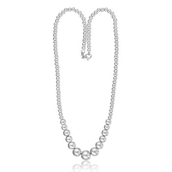 Sterling silver graduated ball fashion necklace