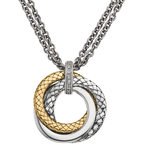 Alisa VHP 1418 D Sterling & Yellow Gold Traversa & Shiny Love Knot Pendant, Diamond Bail VHP 1418 D