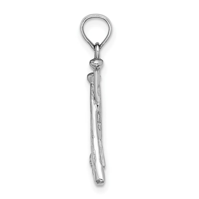 Jewels Obsession 14K White Gold Gymnast Pendant 27 mm