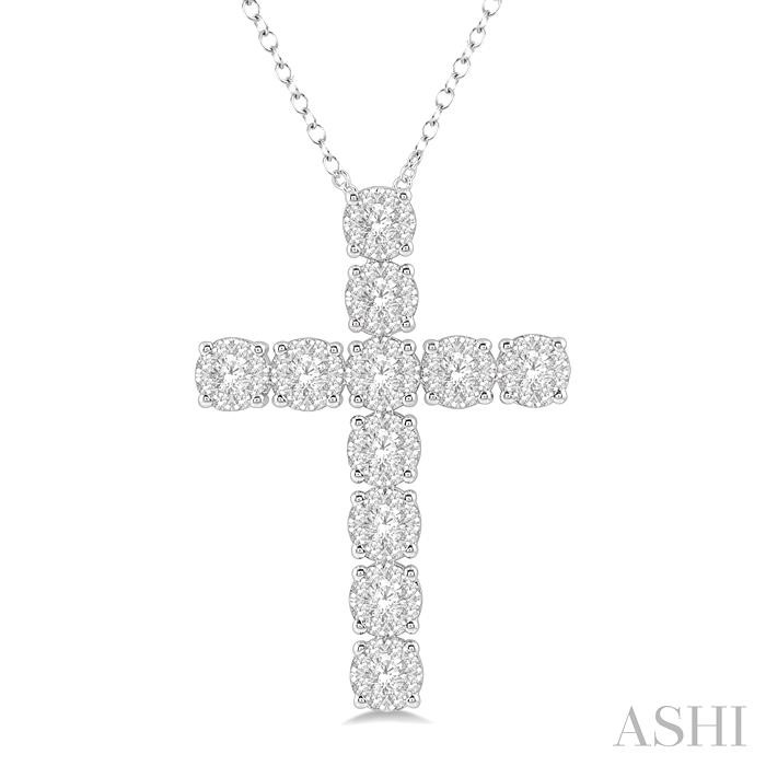 Details about   Women 14K White Gold White Round Diamond Cross Charm Necklace Pendant