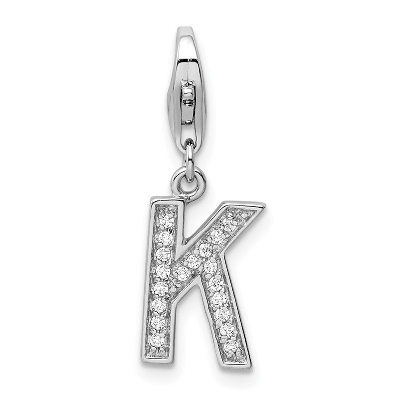 Sterling Silver Initial K Charm 