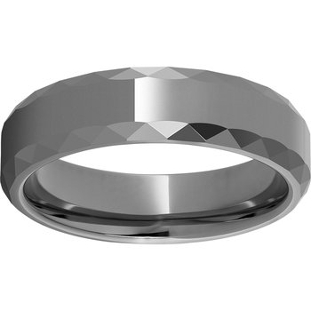 Rugged Tungsten™ 6mm Faceted Beveled Edge Polished Band