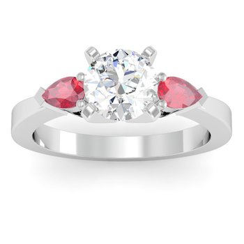 Classic Pear Shaped Ruby Engagement Ring