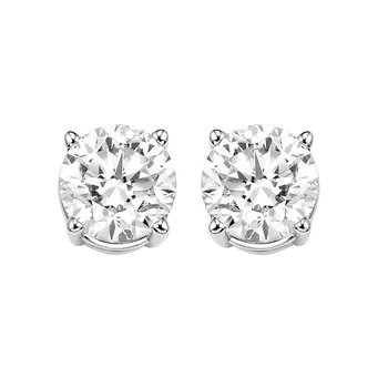 Diamond Stud Earrings in 14K White Gold (1 ct. tw.) I2/I3 - H/K