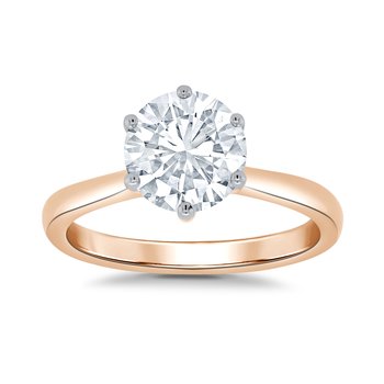 Round Brilliant Six-Prong on Solitaire Band