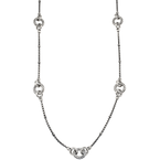 Alisa VHN 1504 Round Sterling Traversa And Shiny Link Box Chain Necklace VHN 1504