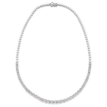 Sterling silver and diamond illusion necklace