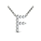 Vdora Diamond  Alphabet Pendant Necklace, F
