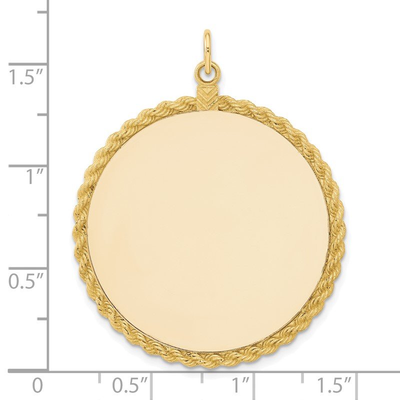 14k Rose Gold Plain .013 Gauge Circular Engraveable Disc Charm Pendant 