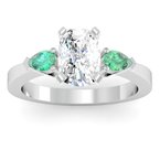 Classic Pear Shaped Emerald Engagement Ring