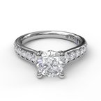 Classic Single Row Diamond Engagement Ring