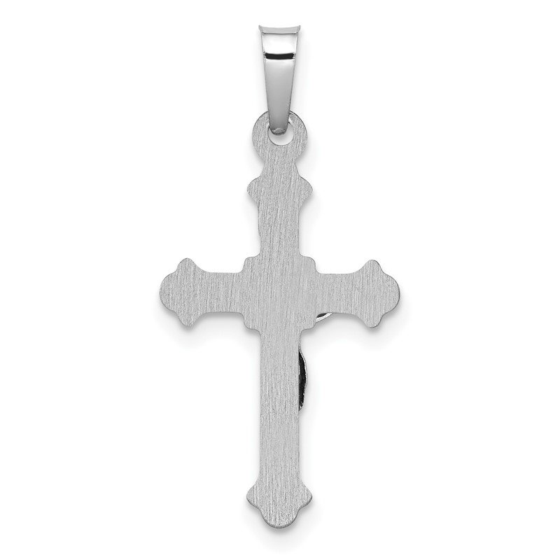14k Yellow Gold and Rhodium Plated Cross Pendant 27mm Length 