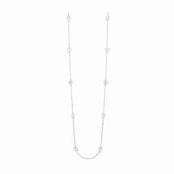 Diamond Station Necklace in 14k White Gold (2 ctw)