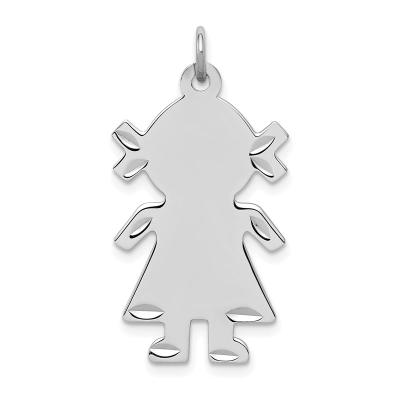 Solid 925 Sterling Silver Engraveable Heart Polished Front/Satin Back Disc Pendant Charm 14mm x 18mm