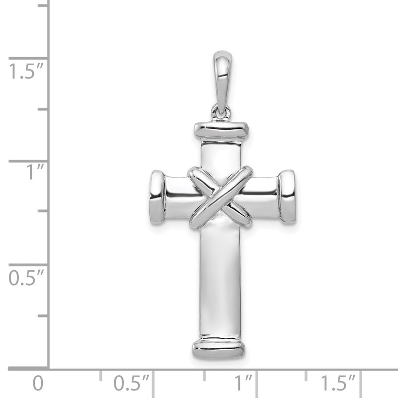 14k White Gold Latin Cross Pendant 