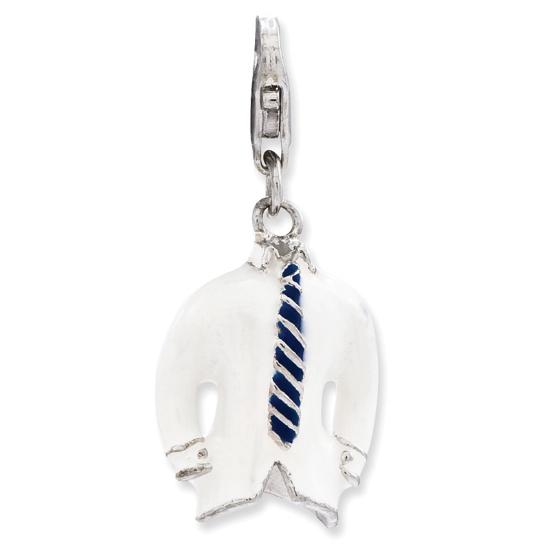 Beautiful Sterling silver 925 sterling Sterling Silver 3-D Enamel Beach Chair w/Lobster Clasp Charm