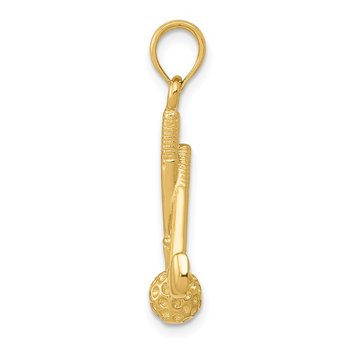 14K 3-D Clubs and Ball Pendant