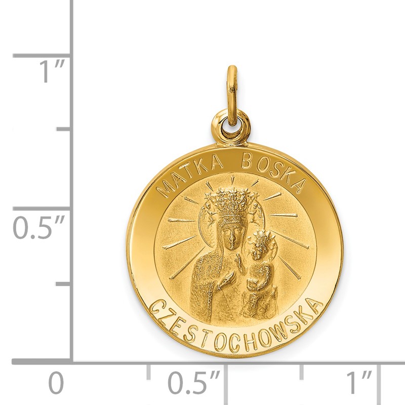 14K Matka Boska Medal Charm