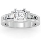 Princess & Baguette Diamond Engagement Ring