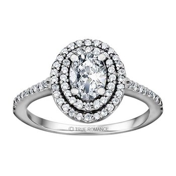 Oval Cut Double Halo Diamond Engagement Ring