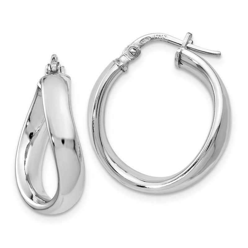 Leslie's Sterling Silver Polished Hinged Hoop Earrings 