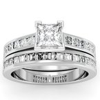 Princess Cut Diamond Engagement Ring with Matching Wedding Band