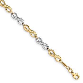 14K Two-tone Infinity Symbol Bracelet