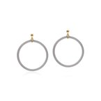 ALOR ALOR Grey Cable Round Earrings with 18kt Yellow Gold &amp; Diamonds 03-33-0018-10