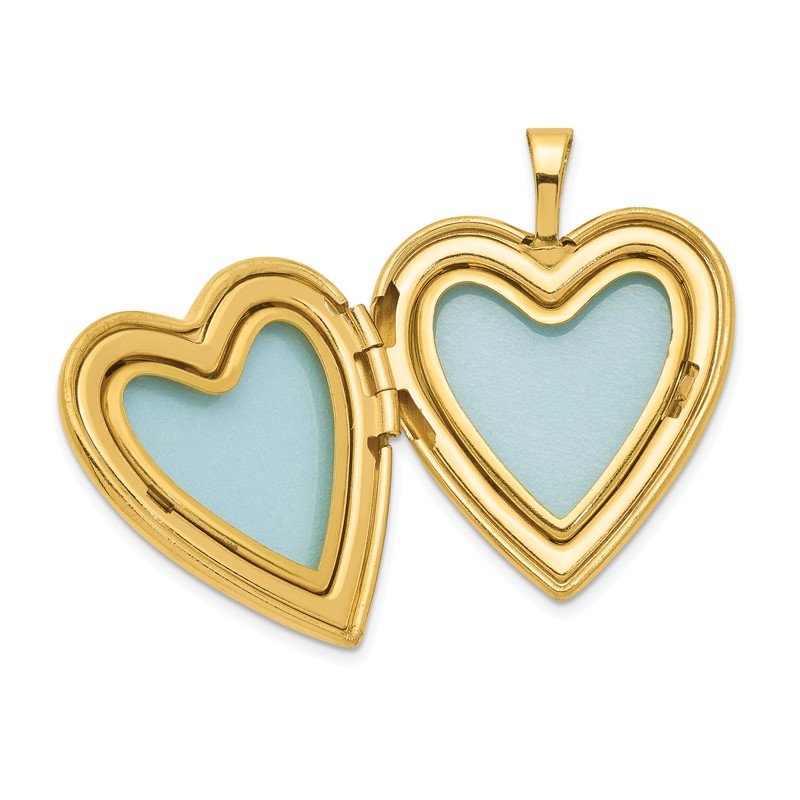 925 Sterling Silver 20mm Gold Plated Textured Polish Swirl Heart Locket Pendant 